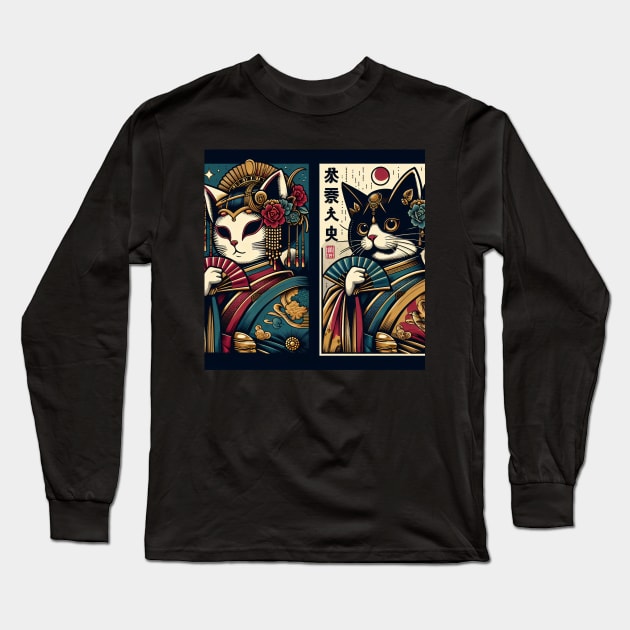 Neko Oni Edo Long Sleeve T-Shirt by Pokoyo.mans@gmail.com